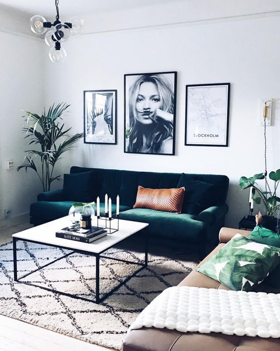 Large Black Framed Portraits Add Graphic Interest
