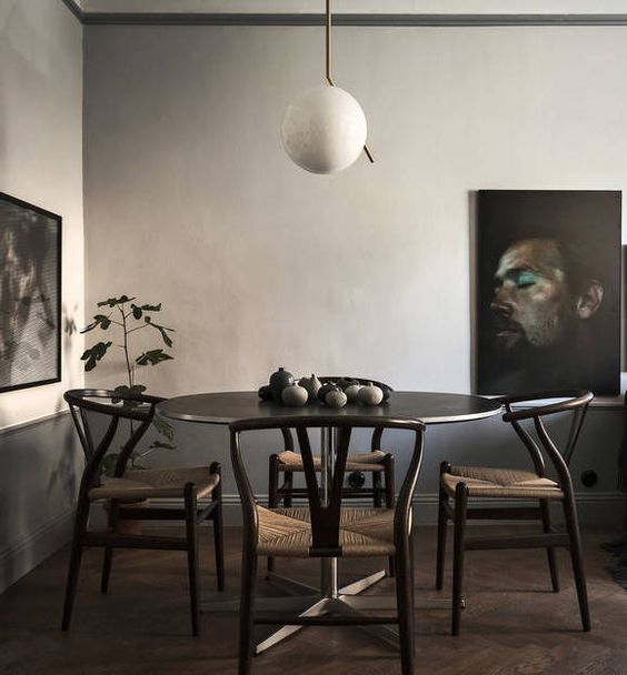 Dark Wood Chairs Offer Classic Comfort with Woven Seats