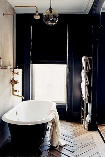 Exposed Brass Shower Fixtures Add Warm Metallic Contrast