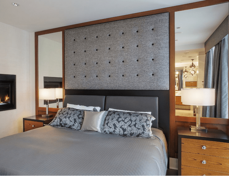 Extend Your Headboard Design with Framed Mirror Panels