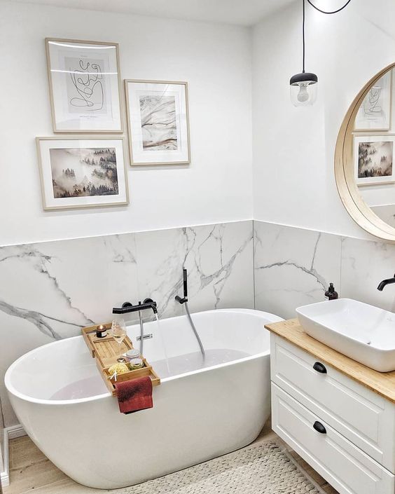 Bamboo Caddy for Convenient Bath Storage