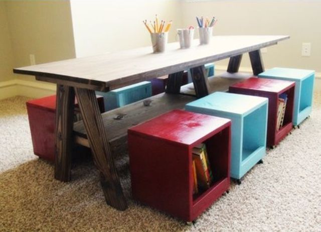 Cube Ottomans With Wheels Offer Rolling Storage