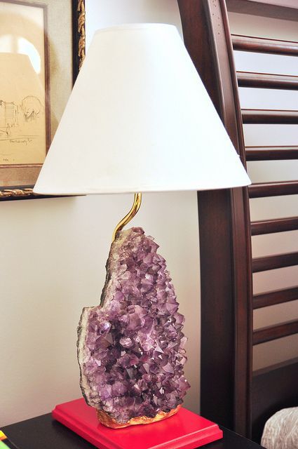 Amethyst Geode Base Adds Dramatic Height to Your Table Lamp