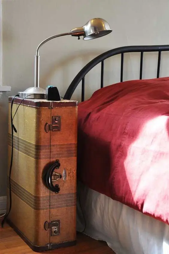 Bring Nostalgic Charm with a Stacked Suitcase Nightstand