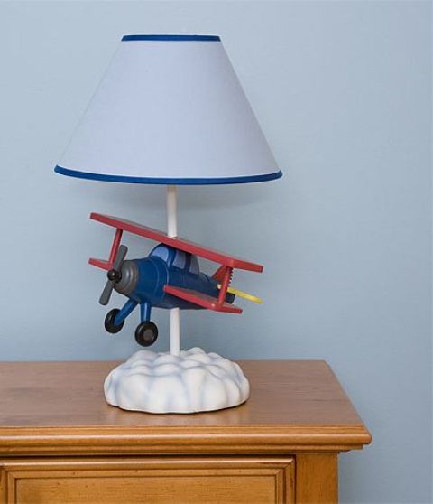 Airplane Lamp with Cloud Base for Aviation Theme