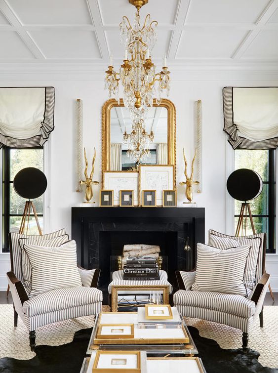 Gold Antelope Heads Add Safari Flair To Mantel