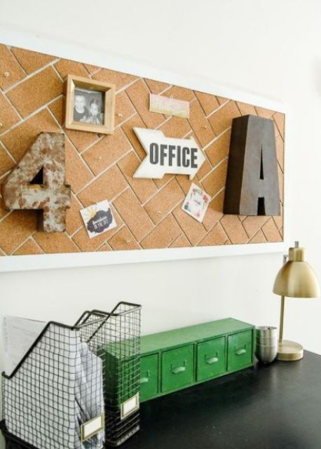 Metal Letters Add Industrial Flair to a Cork Board