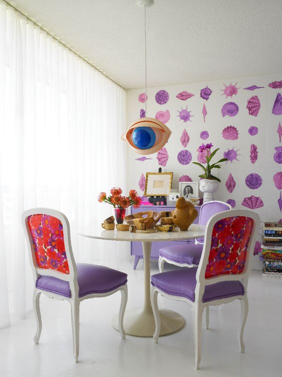 Floral Backed Chairs Add a Pop of Pattern