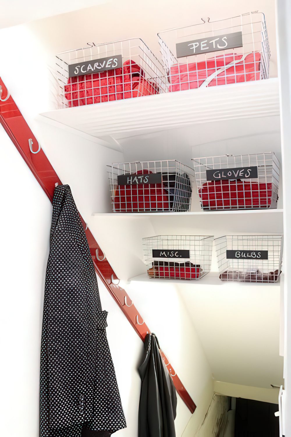 Wire Baskets with Chalkboard Labels for Seasonal Items