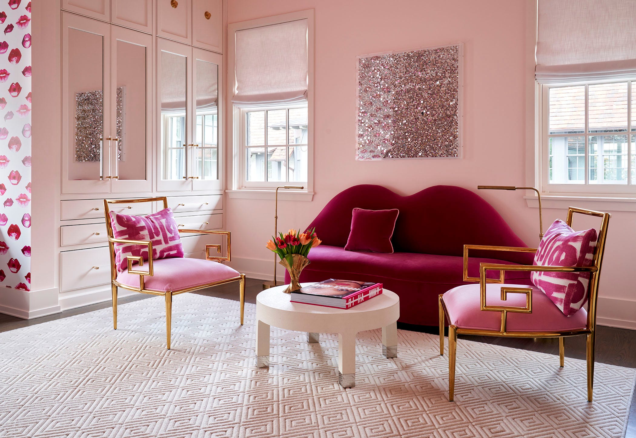 Glamorous Glitter Art Adds Sparkle to Pink Walls