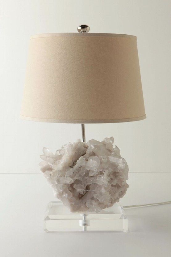 Crystal Cluster Lamp on Acrylic Base for Natural Texture