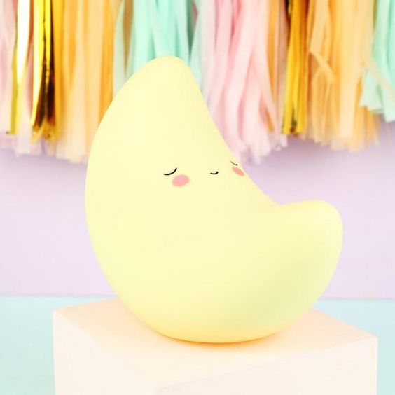 Sleepy Moon Lamp with Gentle Yellow Glow