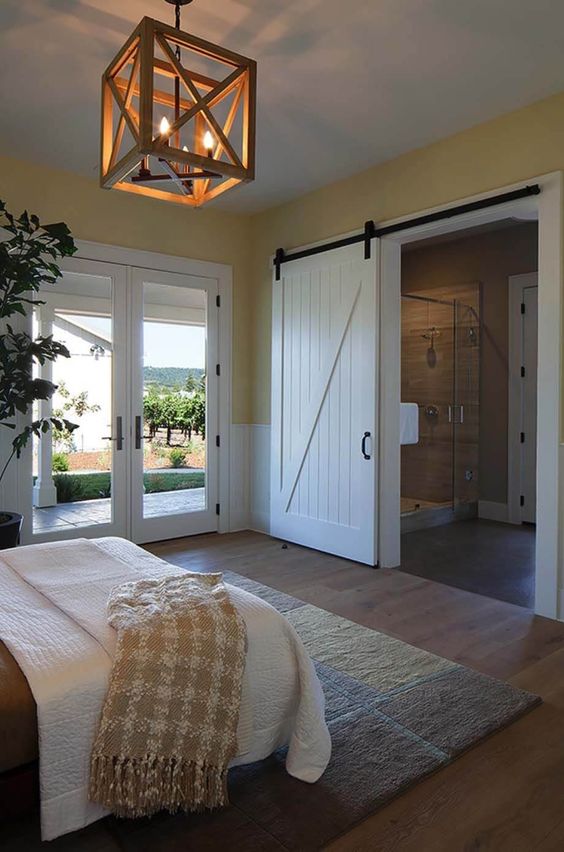 Conceal Your Bathroom with a Sliding White Barn Door