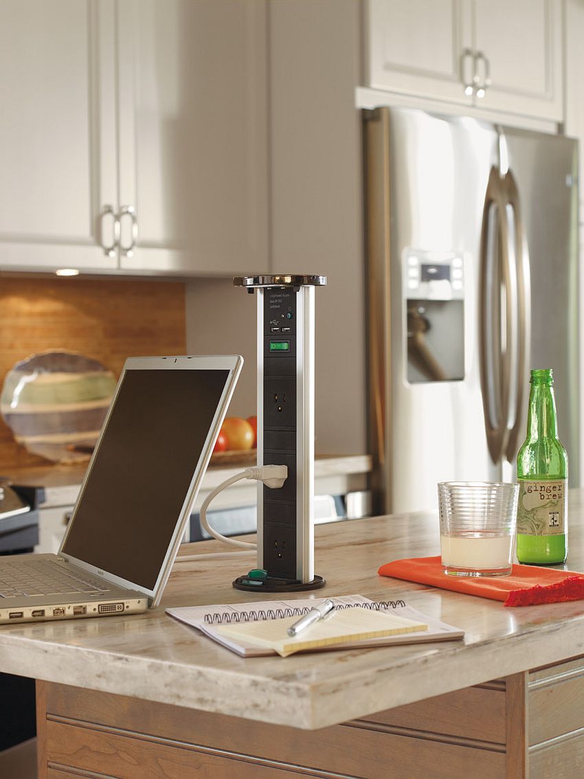 Pop-Up Power Tower for Countertop Charging