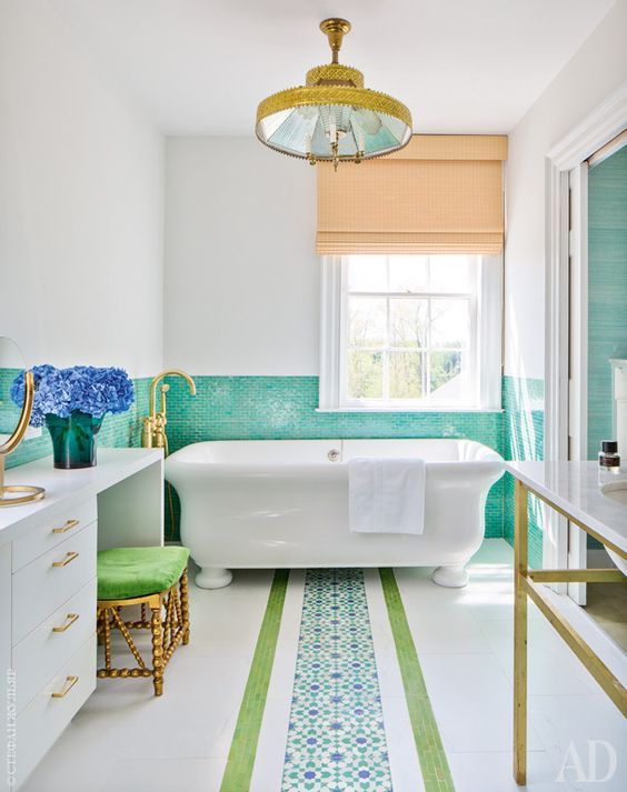 Bold Geometric Floor Inlay Creates a Striking Pathway