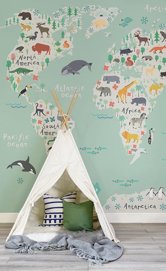 World Map Wall Decals Inspire Educational Play