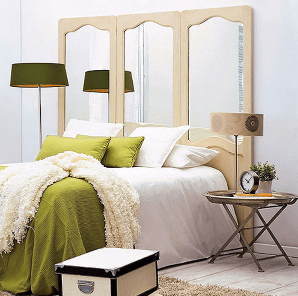 Visually Increase Ceiling Height with Panel Mirrors Above Your Headboard
