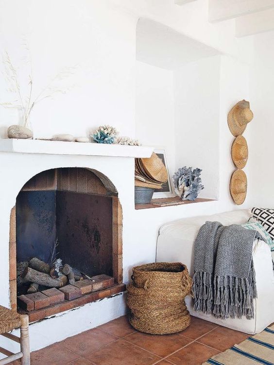 Straw Hats Hung As Wall Decor Add Natural Texture