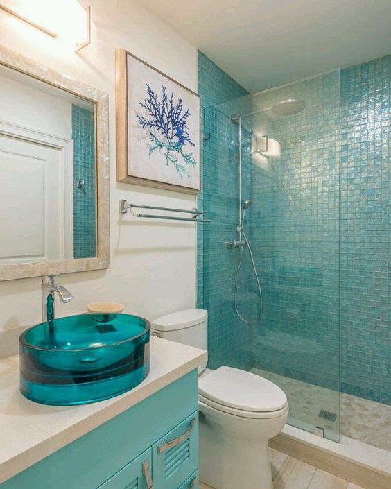 Artwork Above Towel Bars Adds Coastal Charm