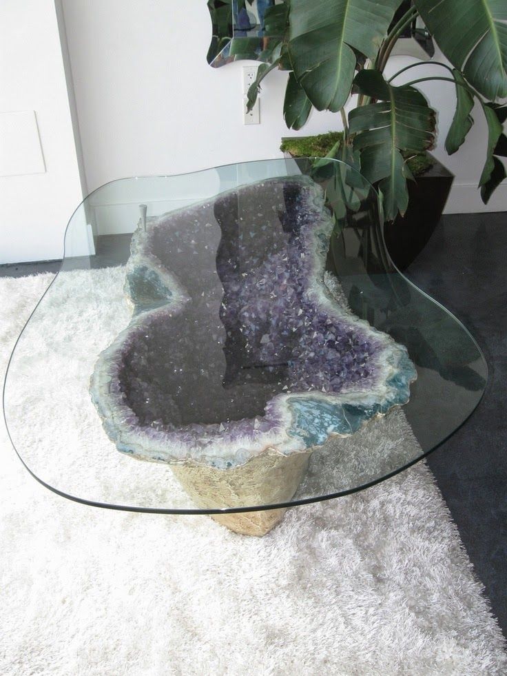 Amethyst Geode Coffee Table Creates a Natural Statement
