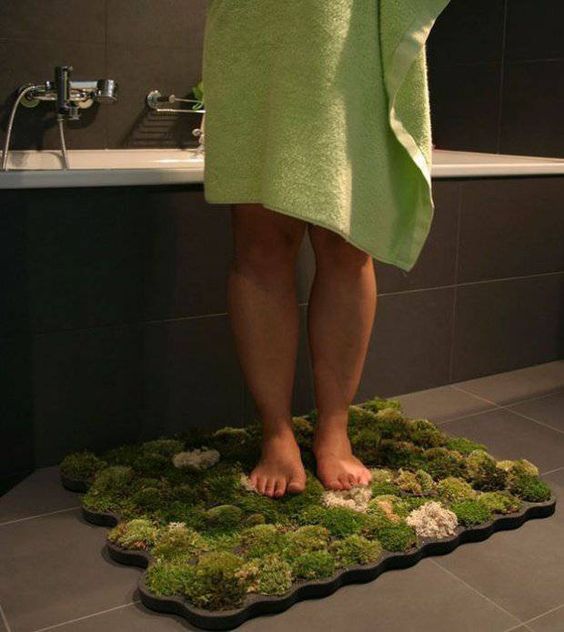 Mimic a Forest Floor with a Moss Mat Bath Mat