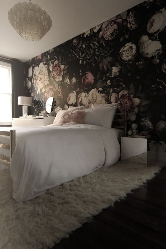 Dark Floral Wallpaper for Moody Drama