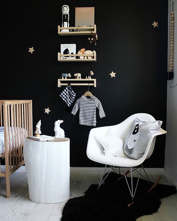 Wooden Shelves Display Whimsical Animal Figures and Books