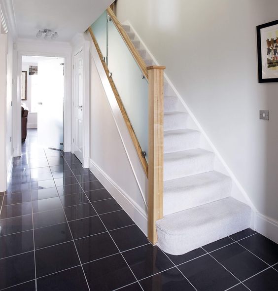 Brighten Hallway Entry with a Frosted Glass Railing