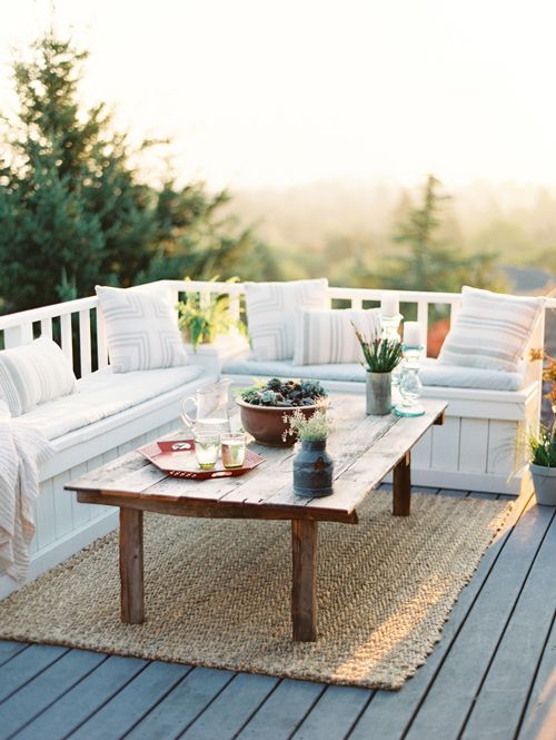 Built-in Bench Seating With Hidden Storage Compartments