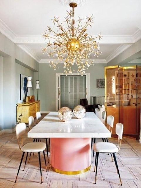 Pink Pedestal Table Base Adds a Bold Statement