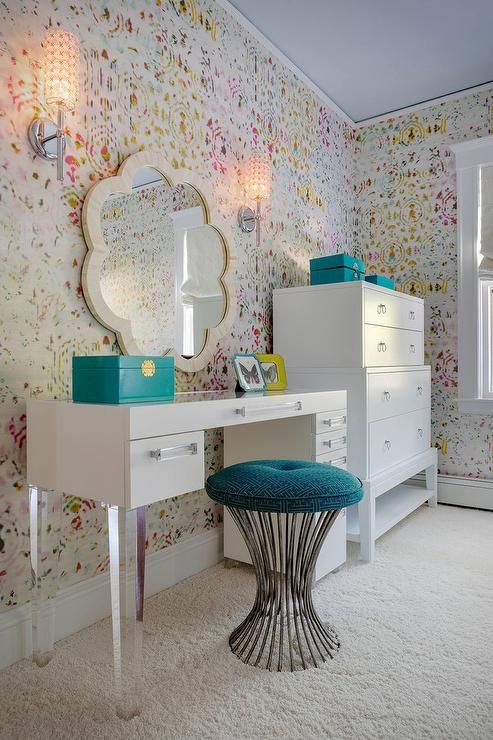 Scalloped Mirror Adds Whimsical Charm Above a Vanity
