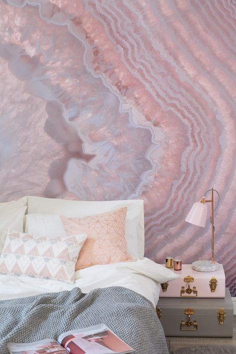 Pink Agate Wallpaper for a Bold Statement