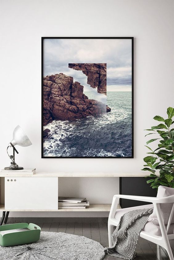 Framed Coastal Artwork That Adds Dramatic Texture