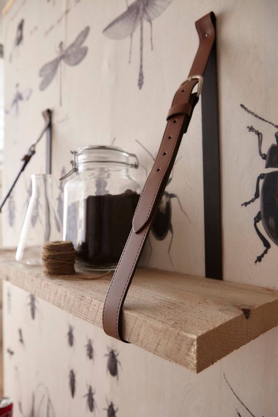 Leather Straps for Industrial Shelving