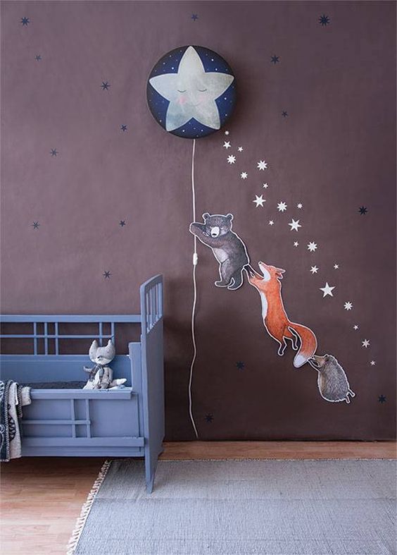 Woodland Creature Decals with Star Lamp