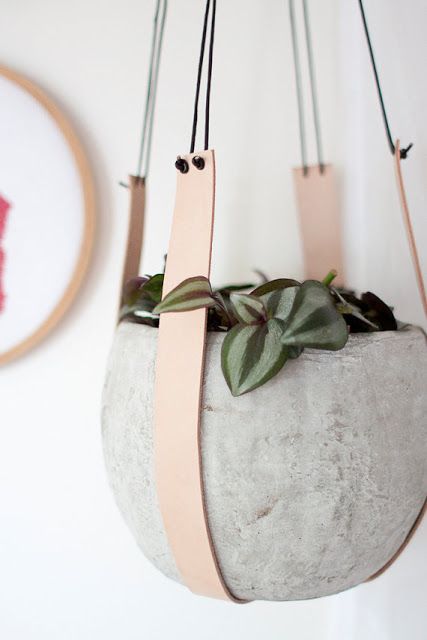 Leather Straps for Hanging Concrete Planters