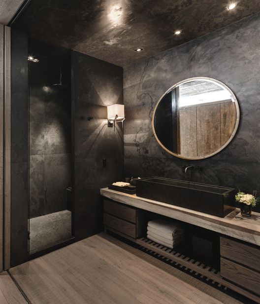 Choose a Dark Stone Rectangular Sink for a Sculptural Element