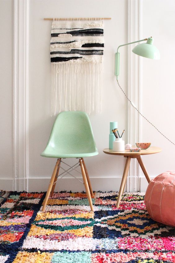 Textile Wall Hanging Adds Boho Texture to a Minimalist Space