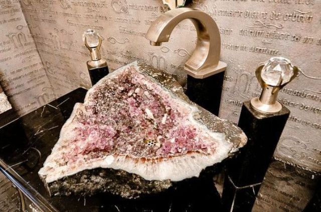 Amethyst Geode Basin for a Dramatic Bathroom Statement