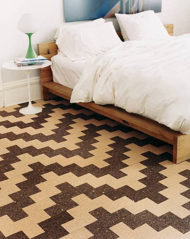 Geometric Cork Flooring Adds a Playful Pattern
