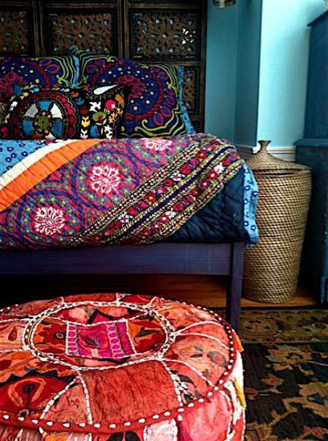 Patchwork Pouf Adds a Pop of Color and Texture