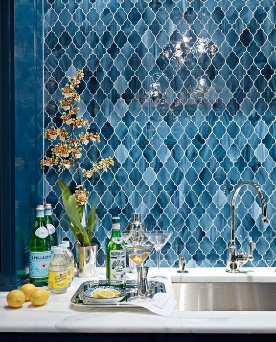 Moroccan-Style Tiles Add a Splash of Deep Blue to Your Kitchen Backsplash