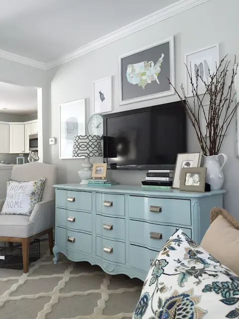 Light Blue Dresser with Vintage Charm