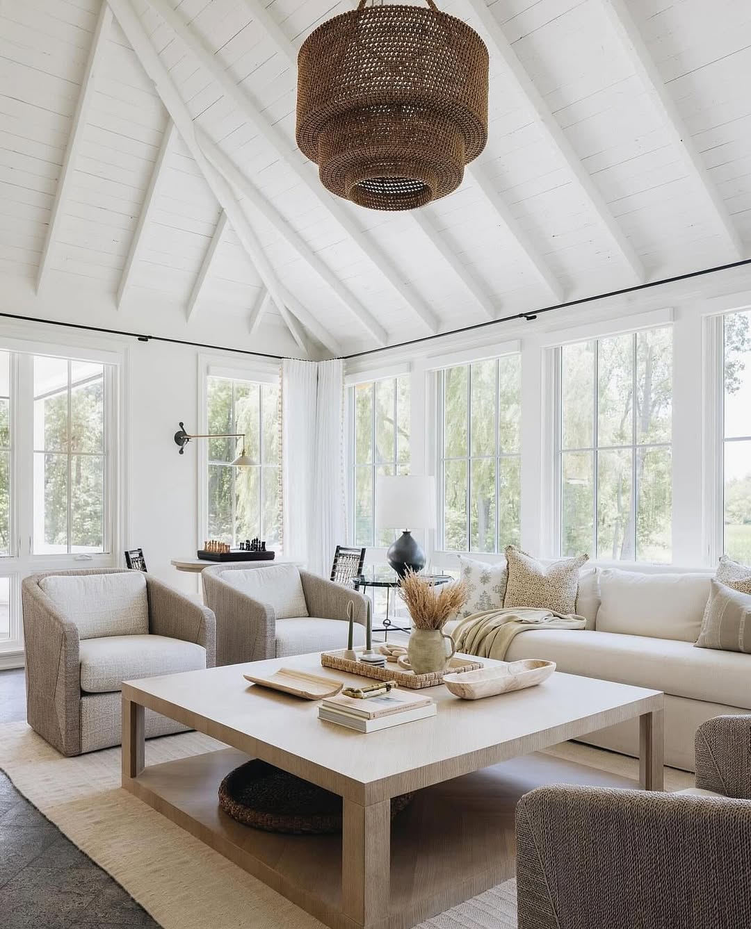 Bring Organic Texture to High Ceilings with a Woven Pendant Light
