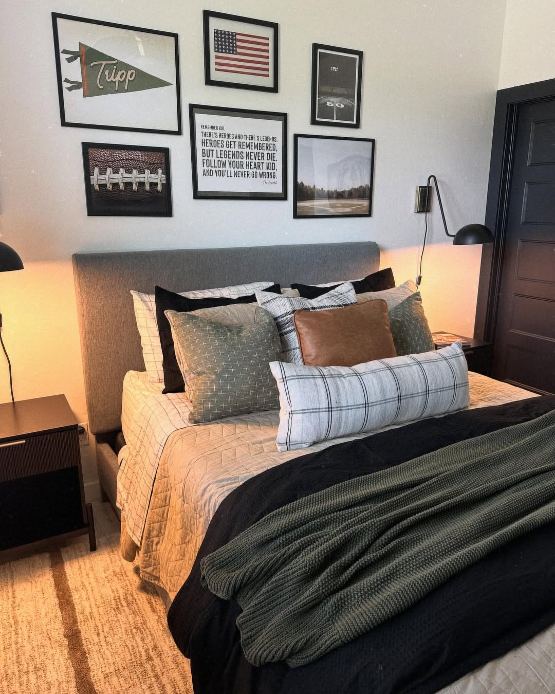 Gallery Wall of Framed Sports and Motivational Art