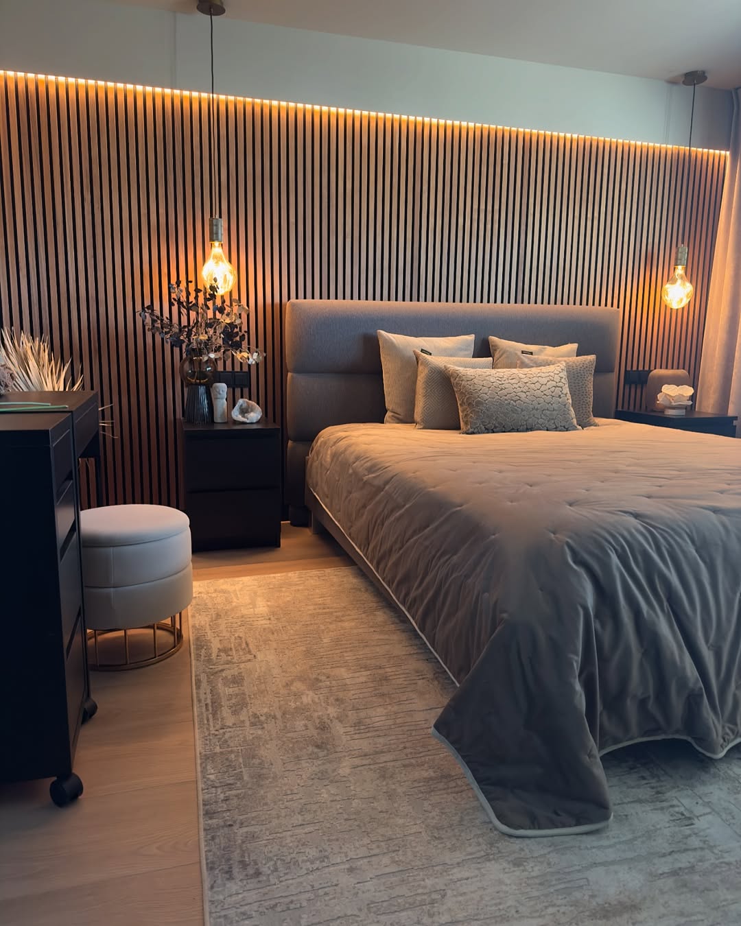 Slatted Wood Wall for Warm Texture