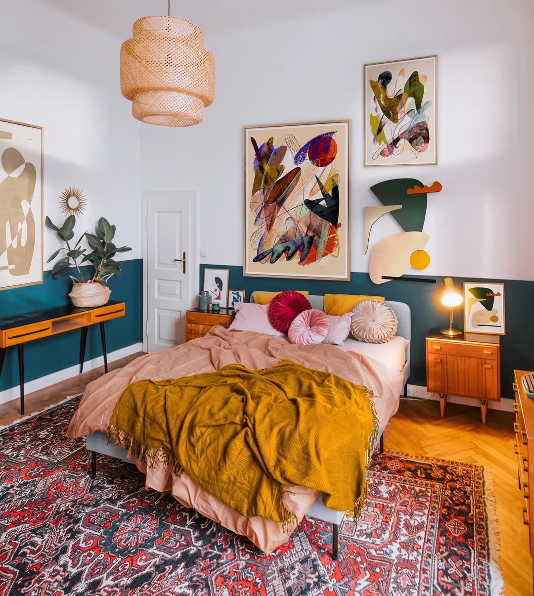 Layer Abstract Art for Bold Wall Color
