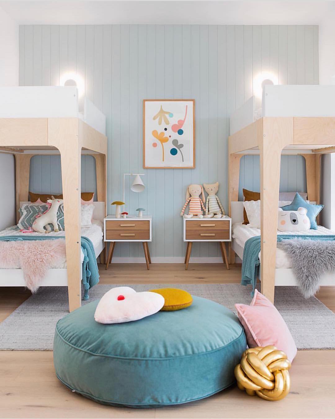 Artwork That Adds Playful Color Above Nightstands