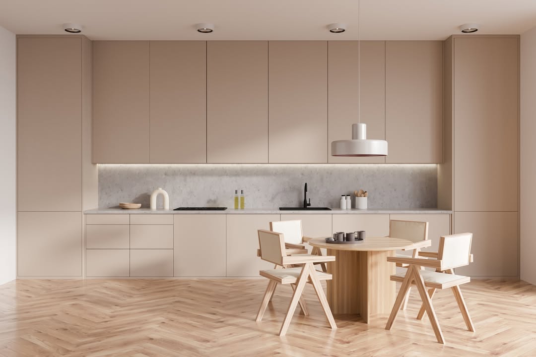 Warm Up Your Neutral Kitchen with a Light Wood Dining Set