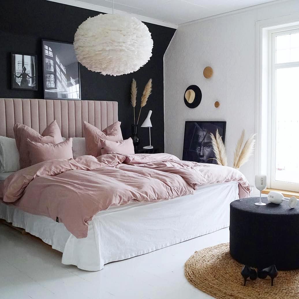 Soften a High-Contrast Room with a Fluffy Pendant Light